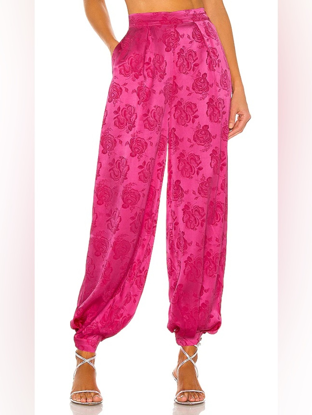 Ronny Kobo Collection Royal Blue Kristine Floral Jacquard Balloon hem Pants